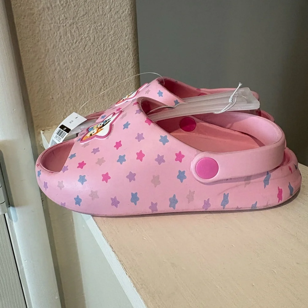 Bluey Toddler Comfort Slide Sandals Pink, Size 12c, New with Tags
